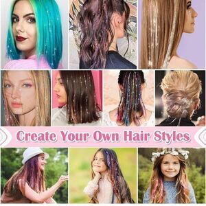 🏖 Rainbow Craz-Z-Art cra-z-glitter Hair Strandz Tinsel 36" Shimmering Rainbow